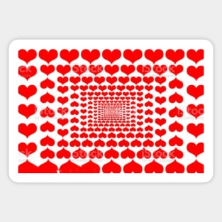 Red and white hearts design Sticker